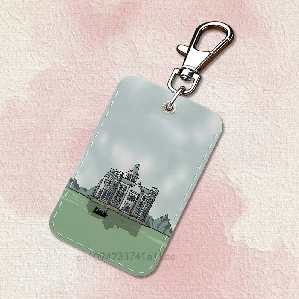 Game Rusty L-Lake Rectangle Access Card Case Leather Card Holder Keychain Key Ring Transportation
