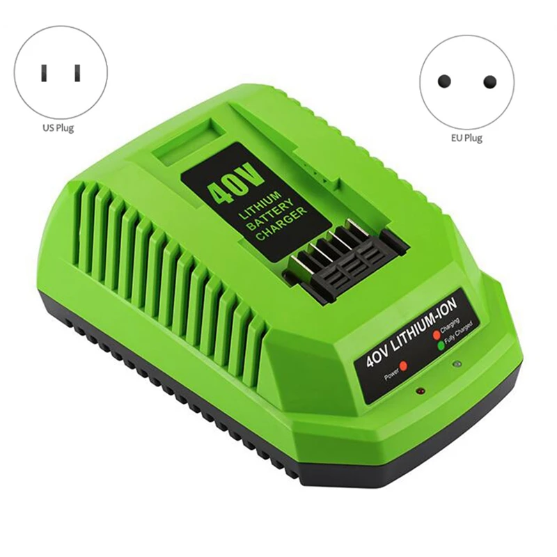 

40V Lithium Battery Charger For Greenworks 29482 G-MAX 40V Li-Ion Battery 29472 29482 29652 G40825