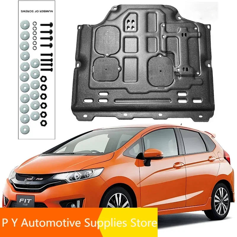 Car Accessories Black Under Engine Guard Mudguard Board Splash Shield Mud Fender Plate Panel For Honda FIT 2008-2024 1.5L 1.3L