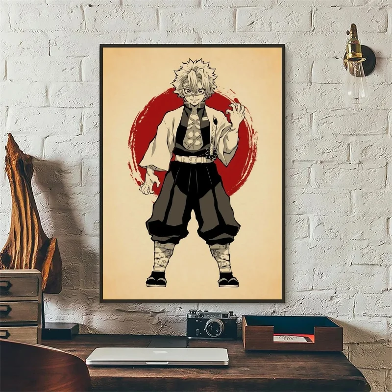 Anime Figur Dämon Slayer Stil Nezuko und Tanjiro Kunst Bild HD Poster Wohnzimmer Schlafzimmer Bar Ästhetische Zimmer Dekoration