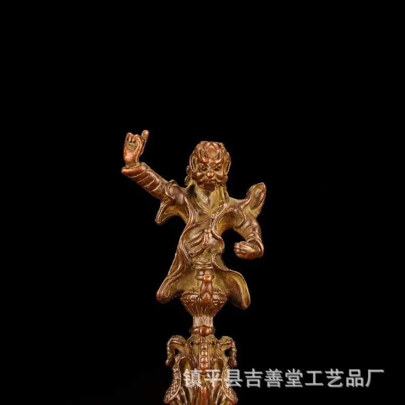 

Ancient Vajra pestle copper ornament old handicrafts angry lotus master Tibetan style