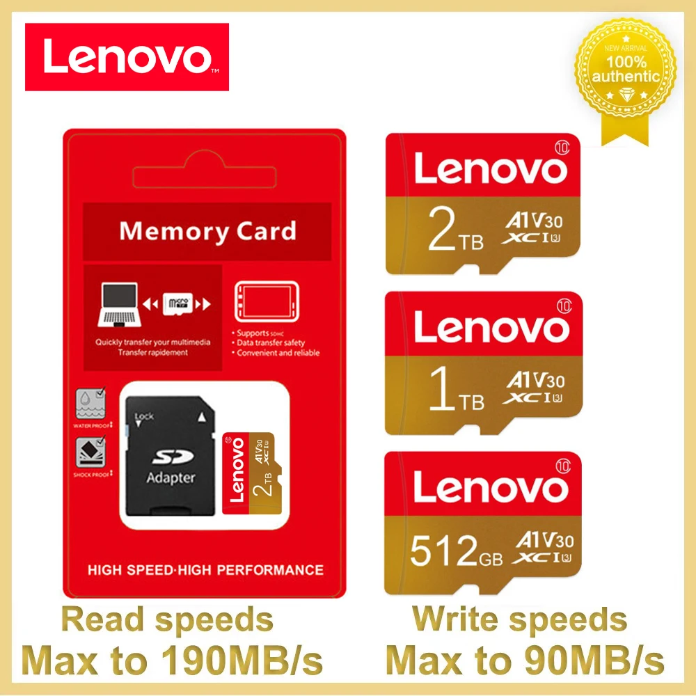 Original Lenovo Memory Card 1TB 2TB High Speed Micro TF SD Card 512GB SD Card V60 U3 TF Card For Nintendo Switch Ps4 Ps5 Game