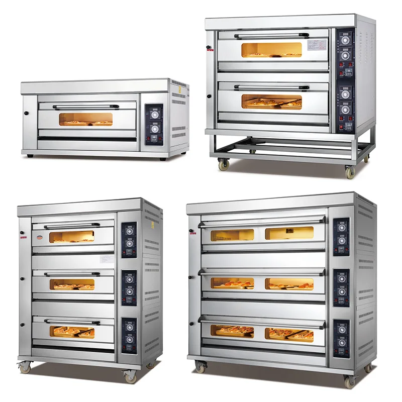 

Commercial Customized CE Certificate 2/3 Deck 4/6 Trays Gas Bakery Oven For Restaurant Pizza Bread