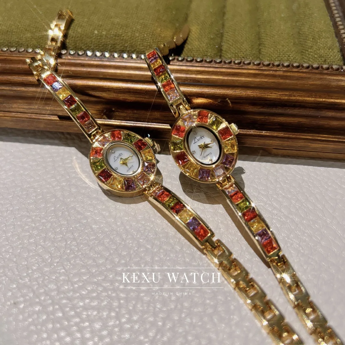 LSVTR Watch Wholesale, Dainty Crystal Accent Bracelet Women's Watches, Fashion Quartz Wristwatch, Elegant Oval Face Ladies Watch