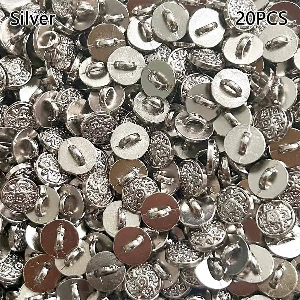 20pcs High Quality 7mm Flower Buckles Metal Handmade Retro Ancient Buttons Mini Doll Coat Buckle DIY Doll Clothes Accessories