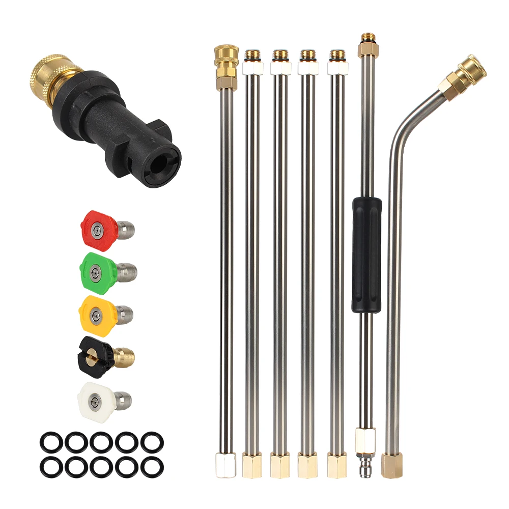 Extension Wand Nozzle Car Washer Metal Jet Powerful Water Spray Lance For Karcher K Series With 5 Quick Nozzles