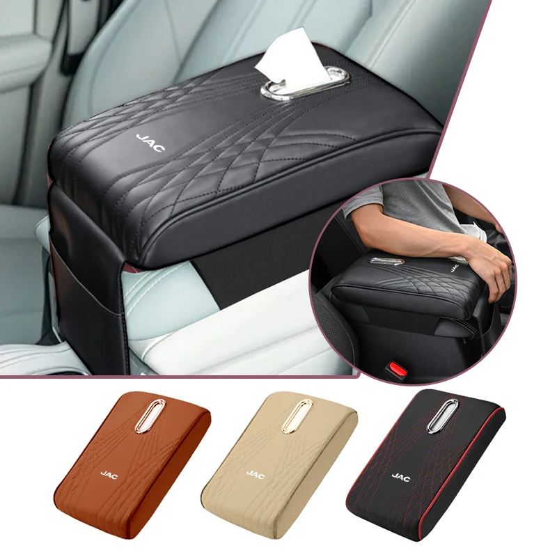 Picture 3: Car Armrest Box Organizer Storage Box  Leather Tissue Box For JAC Refine J3 J4 J7 JS3 JS4 KR1 S2 S3 S4 S5 S7 Vapour T8