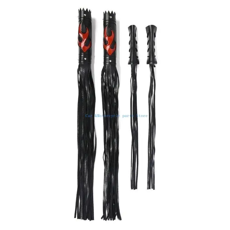

Y9UC Universal Motorcycle PU Leather Handlebar Tassels Fringe Grip Cover Tassels Fringe