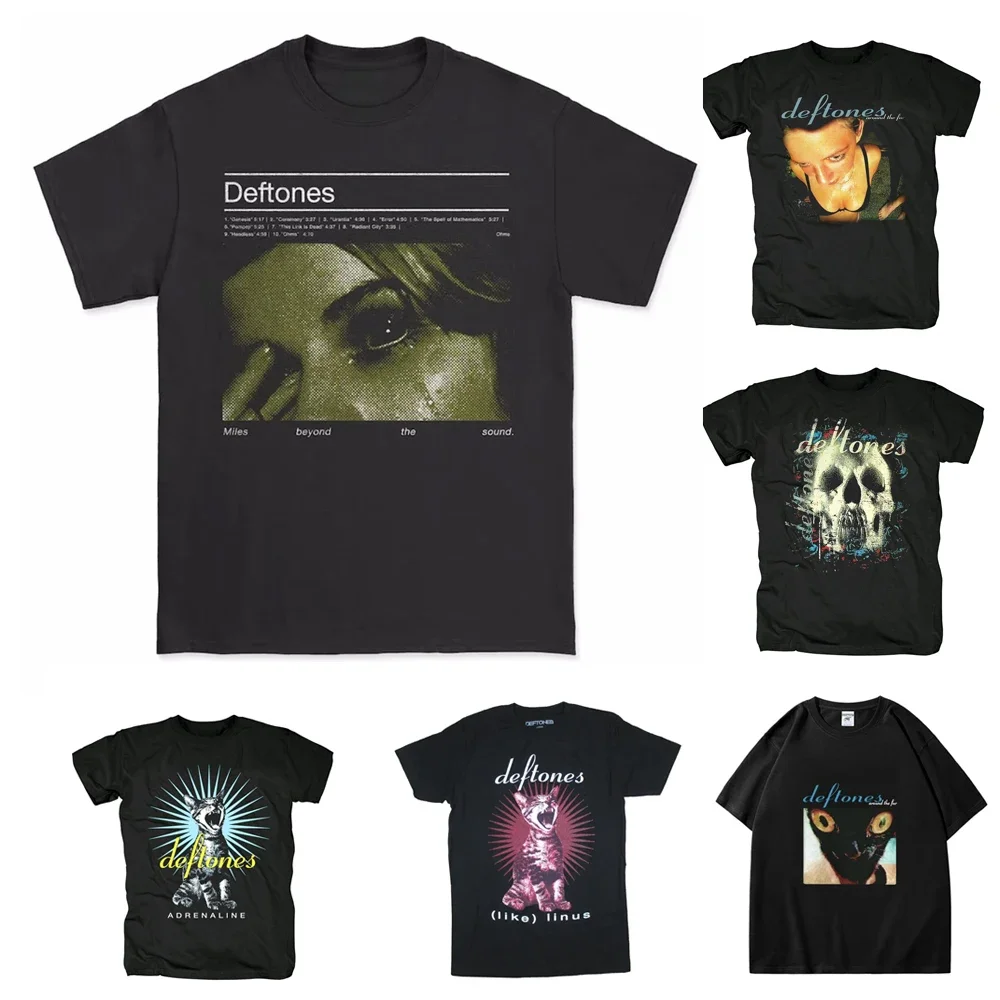 2025 Deftones Singer Band Camiseta Homens Mulheres Hip Hop Rock Tee Moda Manga Curta Camiseta Verão Camisetas Tops