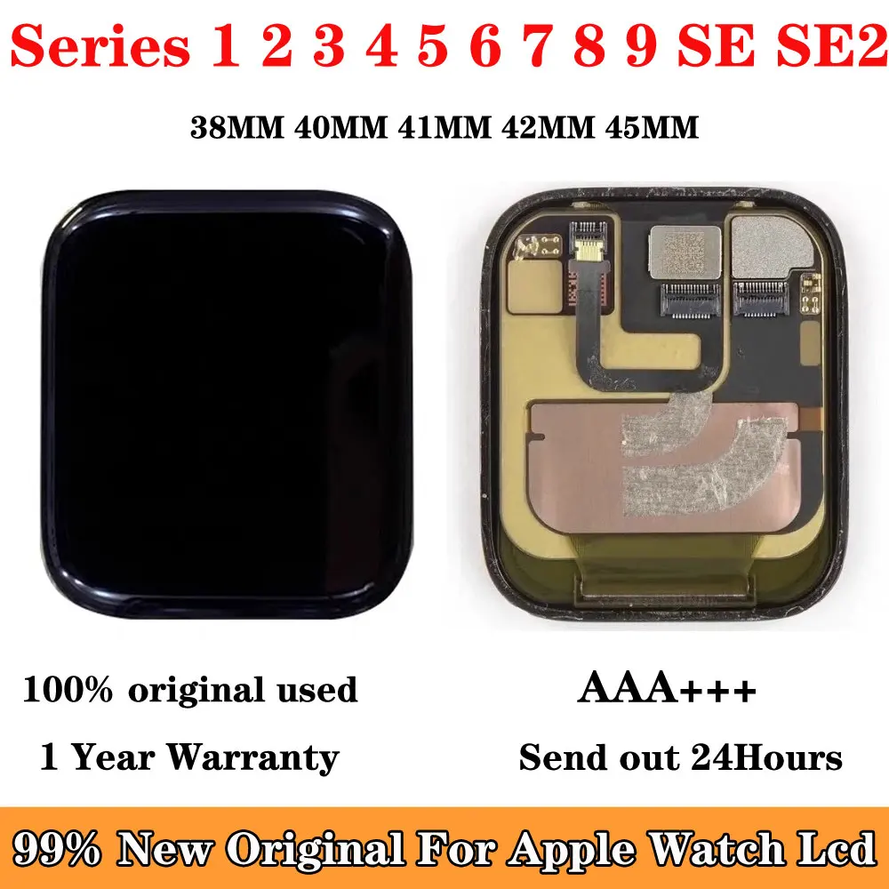 AAA Original Lcd iWatch Series 4 5 6 7 8 9 Screen For Apple Watch SE 1 2 3 Display Touch Screen Assembly 38mm 42mm 44MM 45MM