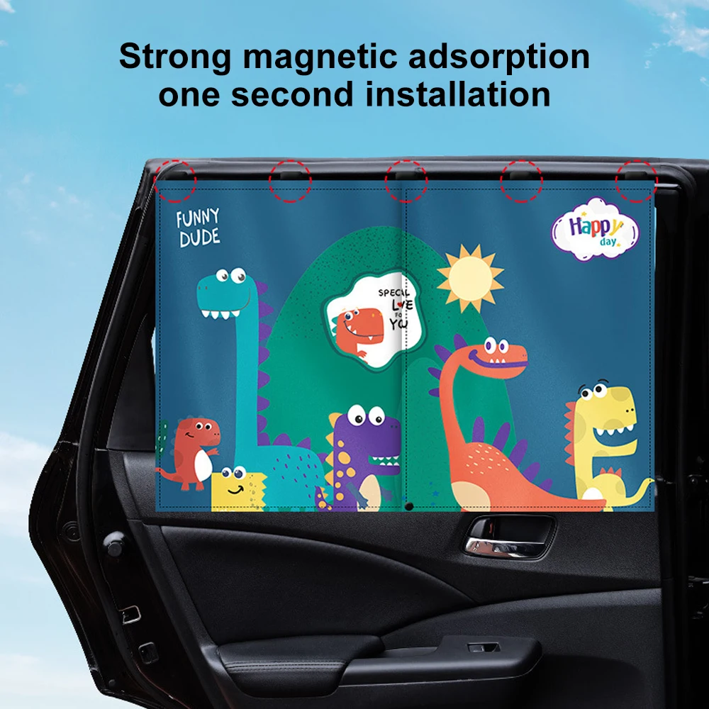 

Cute Telescopic Magnetic Car Side Window Shades Mosquito Net Sun Cover Uv Protection Sun Block Mesh Car Curtain for Kids Baby