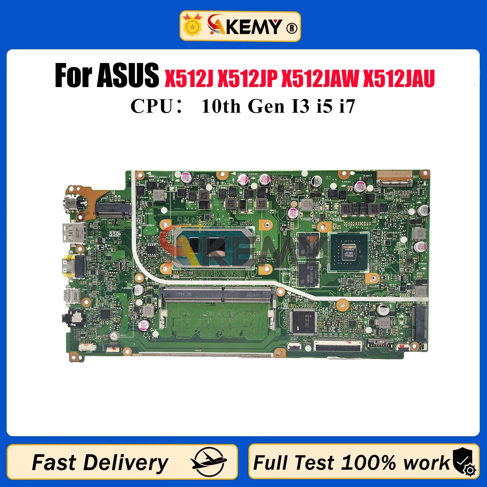 

X512JP Laptop Motherboard For ASUS X512J V5000J S512J A512J K512J X512JF X512JP X512JAW X512JAU Mainboard With 10th Gen I3 i5 i7