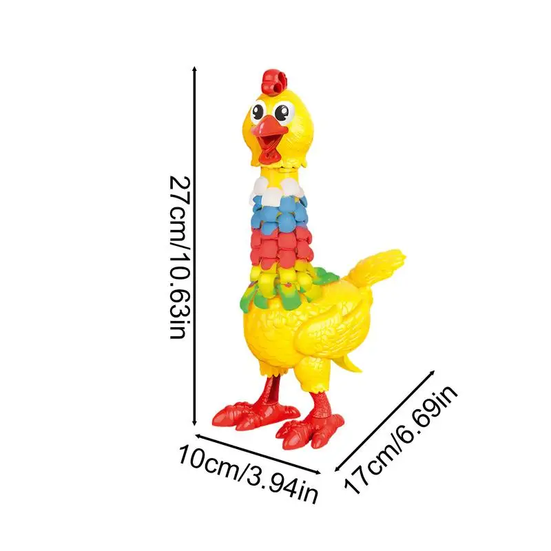 Modeling Clay For Kids Colorful Feather Filling Hen Model Simulate Egg-laying Hen Model Game Fun Feather Filling Hen Model