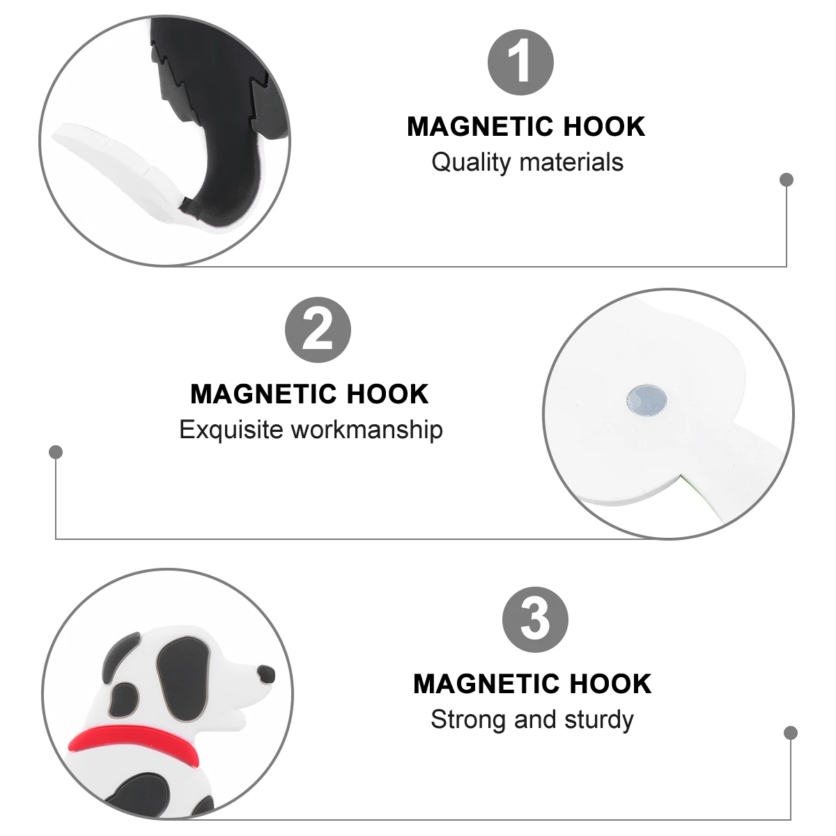 

2pcs Magnetic Flexible Cartoon Animal Sticker Hooks For Home Office Refrigerator Decor Soft Silicone Material Easy Apply Remove