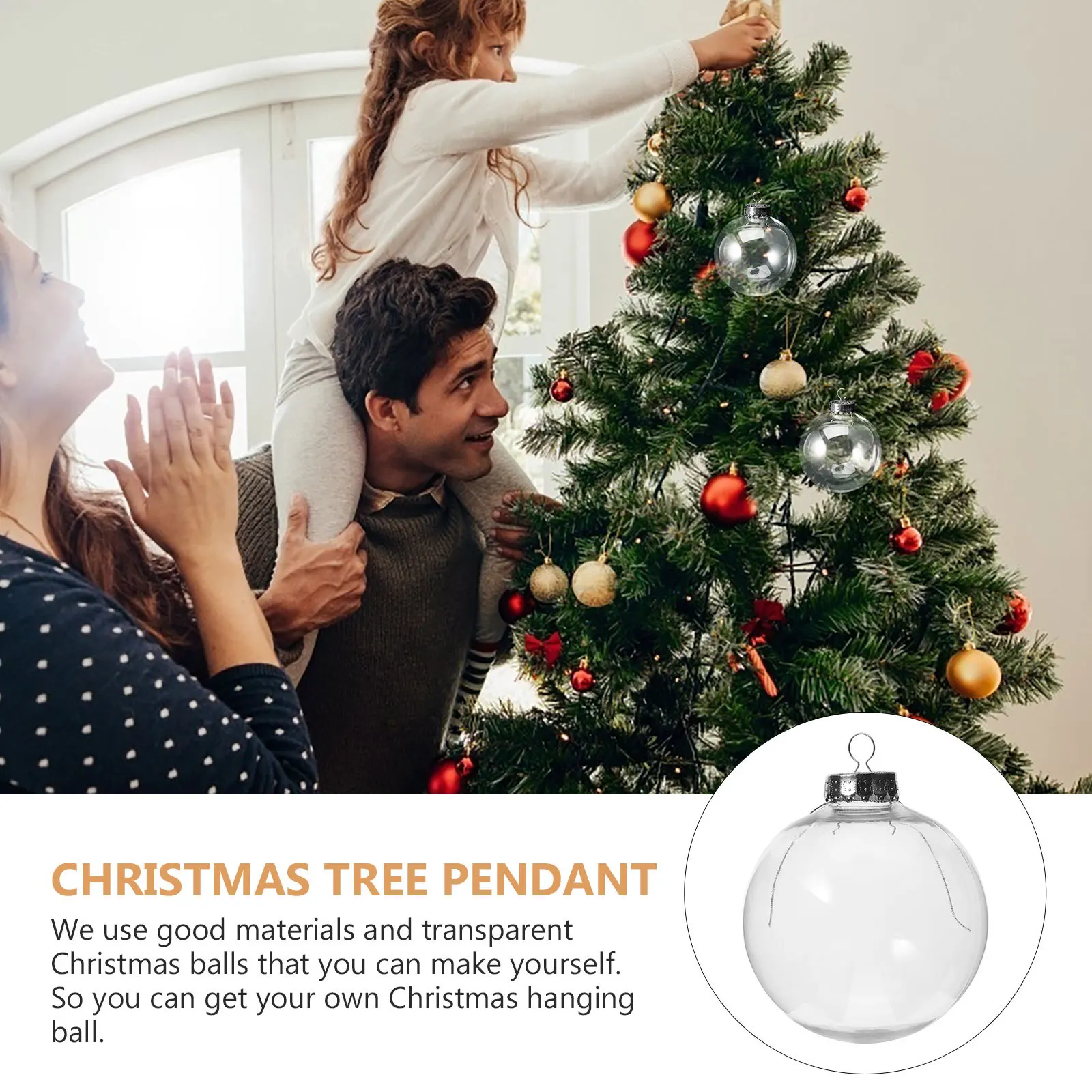 

10Pcs Holiday Ornament Balls Christmas Tree Decor Hanging Pendant for Xmas Party DIY Festive Decoration Accessories