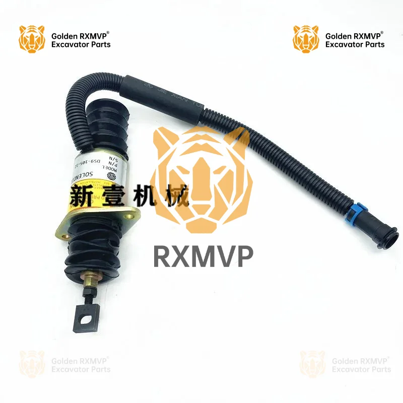 For Xgma 951/951-3 Loader Shut-off Solenoid Valve D59-105-12 Shangchai 6114 Fuel Cut-off Shut-off Switch Excavator Accessories