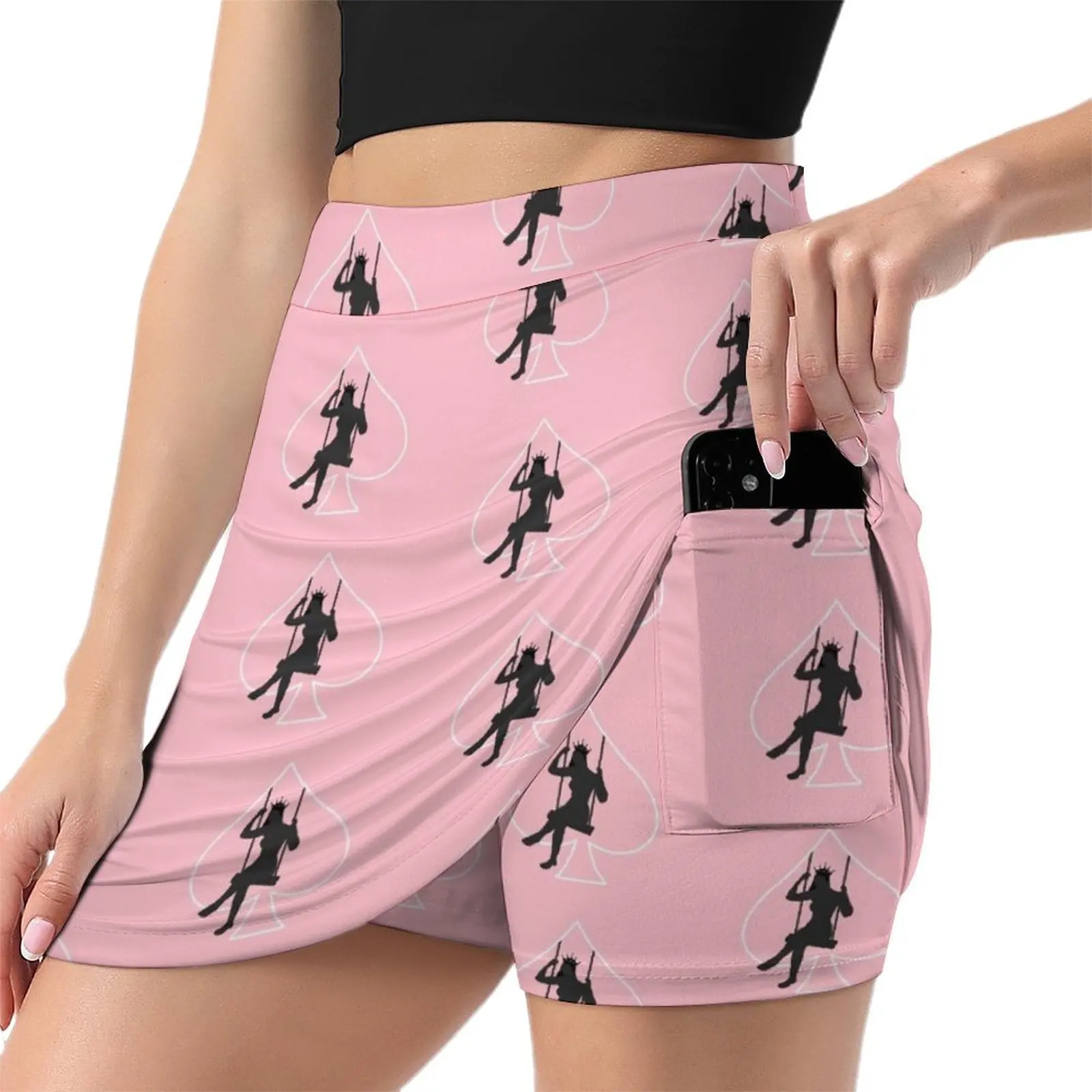 Queen of spades Swinging Out Mini Skirt sexy short mini skirts womans clothing School uniform summer skirts