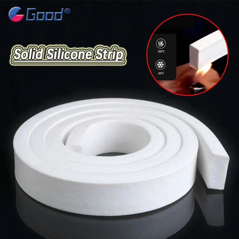 

1M Silicone Sponge Strip Silicone Foamed Seal Strips White Square Elasticity High Temperature Resistant Sealing Bars