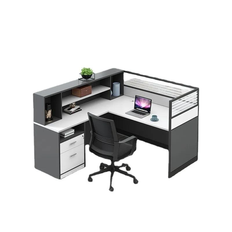 Staff office desk and chair combination screen card seat finance computer desk
