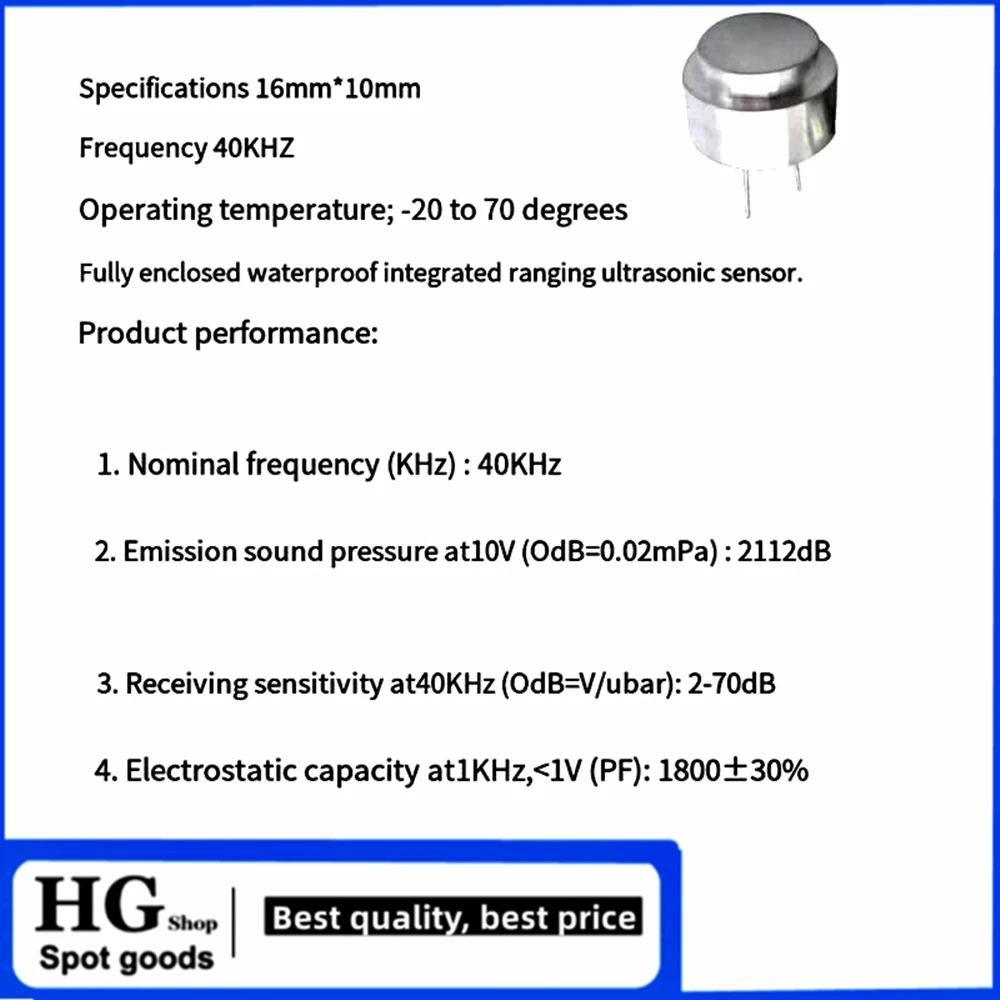 16MM TCT40-16TR 16-40K 16mm 40KHz waterproof TR Integrated ultrasonic ultrasonic ranging sensor sealed probe