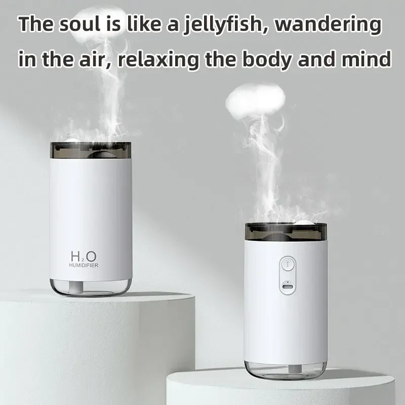 USB Mini Jellyfish Humidifier,250ml New Creative Smoke Ring Air Humidification,Protable Car Mist Spray Diffuser,Night Light Home