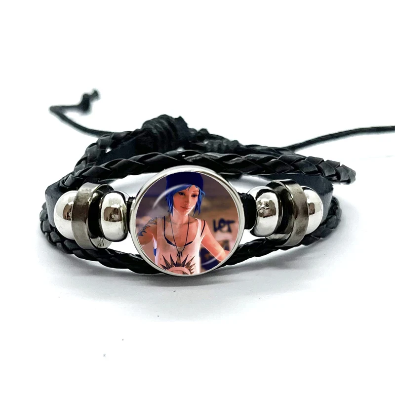 Max Caulfield Life Is Strange 2 Black Leather Bracelets Glass Dome Snap Button Bracelet & Bangles Fashion Women Men Jewelry