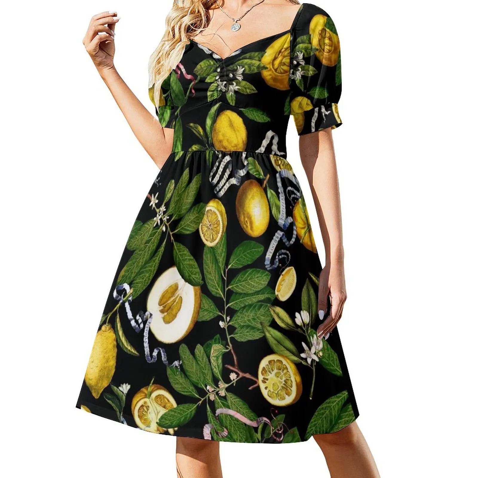 Lemon Tree - Black Short Sleeved Dress woman dress women clothes sexy dress for women