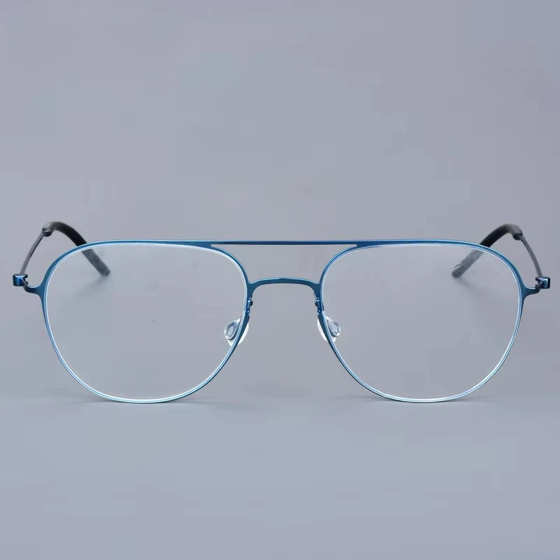 새로운 파일럿 남성용 안경테 여성용 안경테 수제 안경 덴마크 브랜드 티타늄 합금 나사 없는 안경테