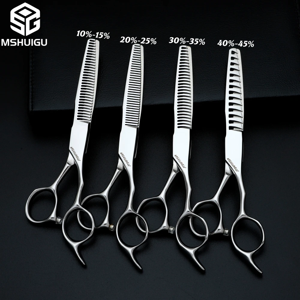 

Парикмахерские ножницы MSHUIGU VG10 6 дюймов, многофункциональные филировочные ножницы 10%-40%, профессиональные инструменты для стрижки волос для домашнего использования