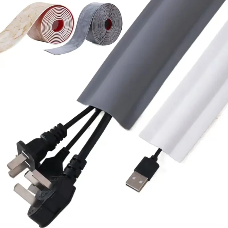 Cable eléctrico autoadhesivo de 15M, ranura decorativa de PVC, impermeable, a prueba de moho, línea de pared, gestión de cables de entrada, accesorios de cableado