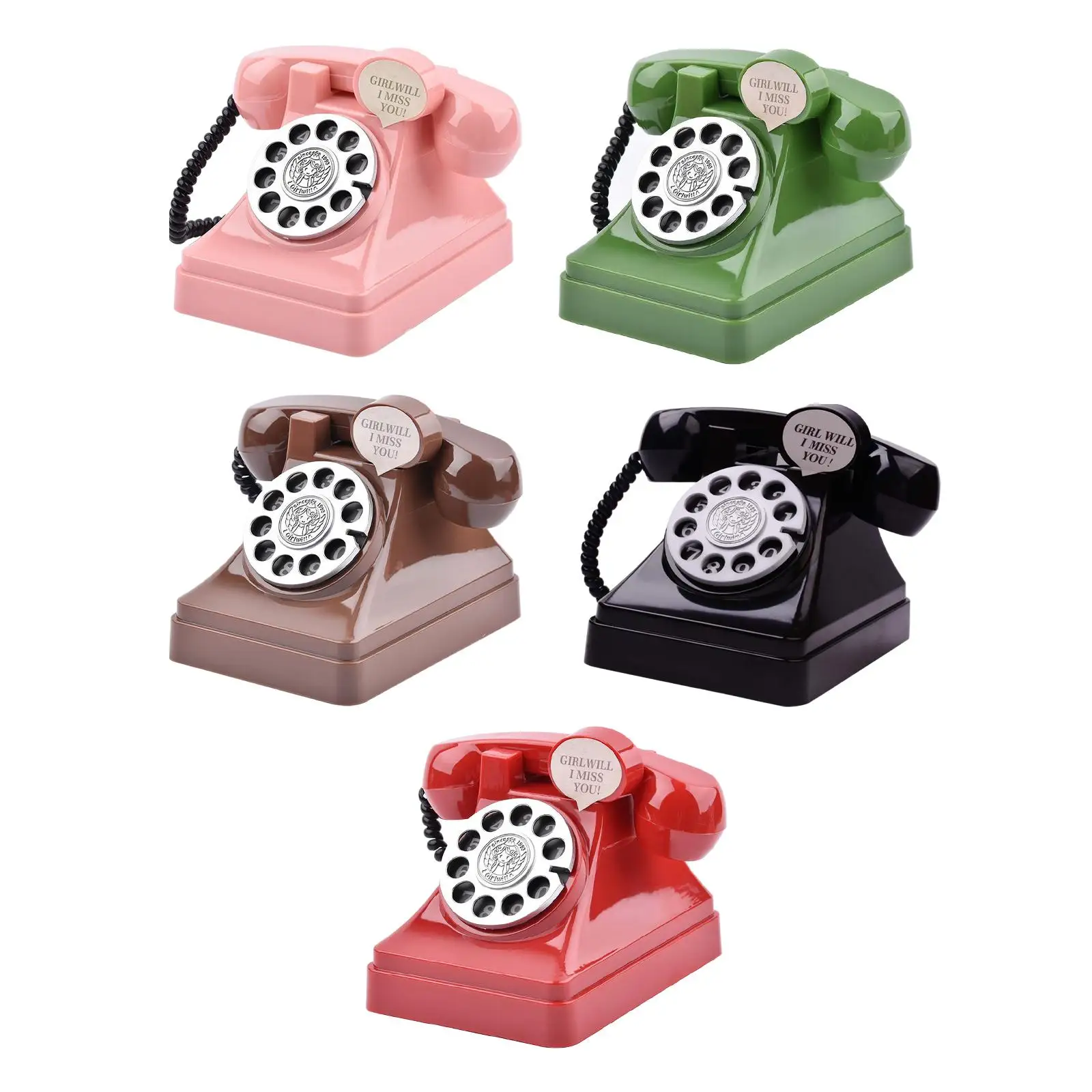 Phone Money Saving Box Vintage Telephone Money Saving Pot Decorative Sculpture