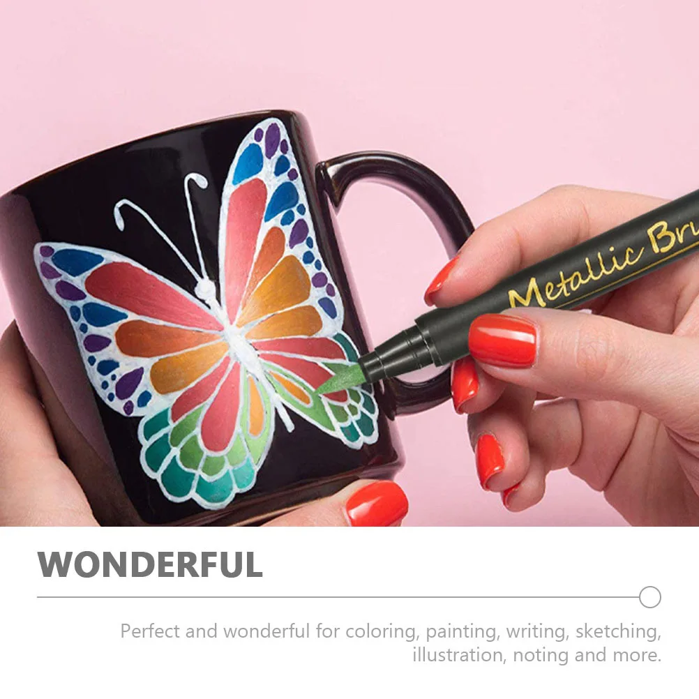 

10Pcs Colorful Marker Pens Metallic Markers Multi-Function Painting Sketching Graffiti Note-Taking Professional Marking Pens Set