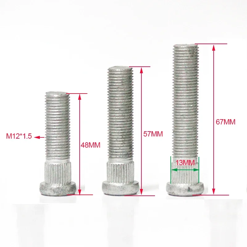 

5Pieces Spline diameter 13MM Wheel forged bolts / extension bolts, M12 * 1.5,12*1.25 suitable for Hyundai, Mazda, Ford, Kia