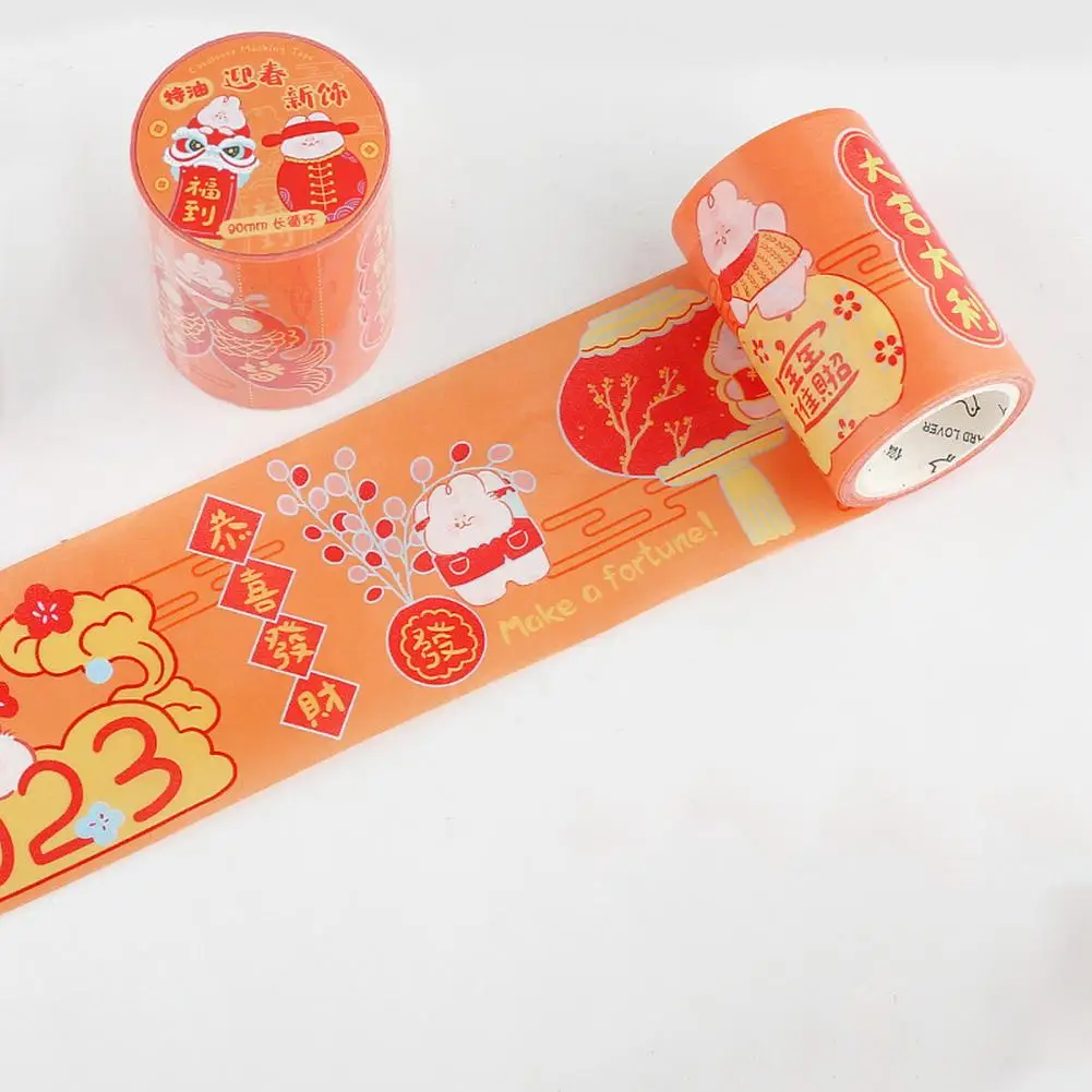 Gift Wrapping Smooth Chinese Rabbit New Year Dairy Planner Washi Tape for Home