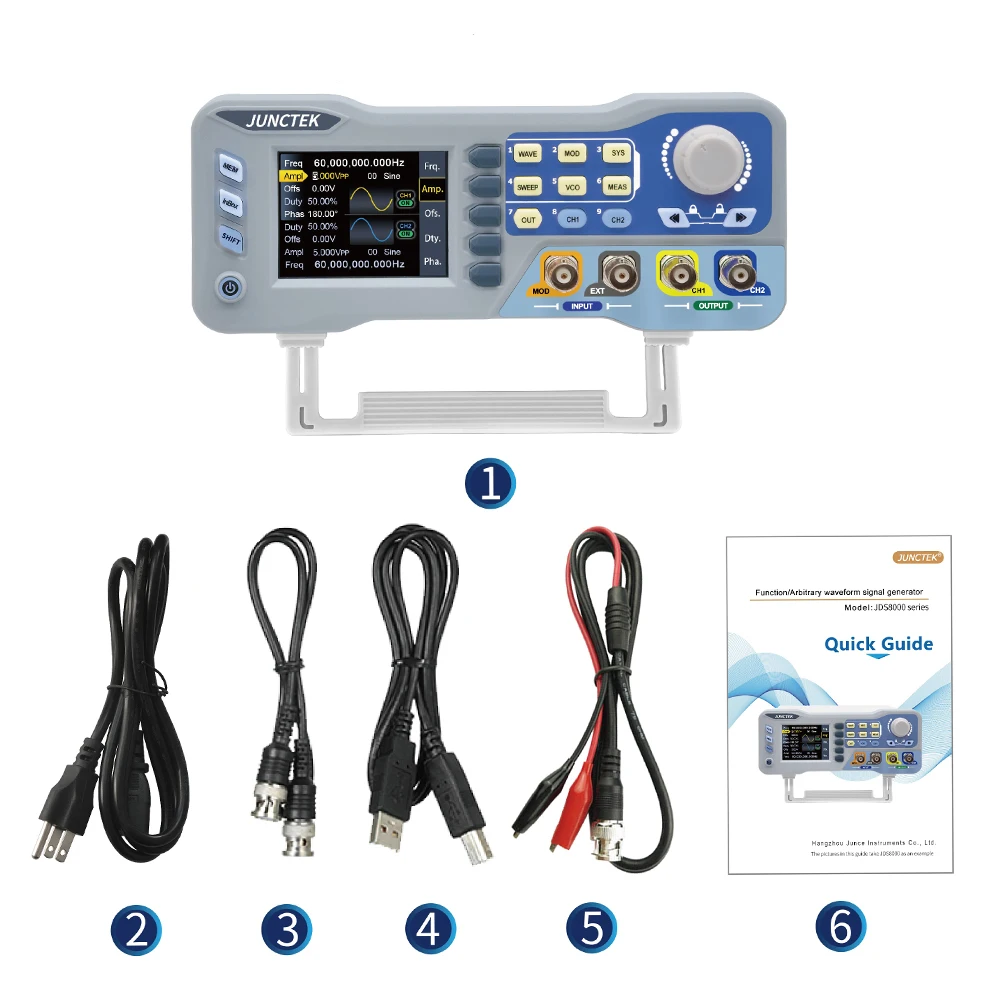 Imagem -05 - Arbitrária Waveform Generator Dual Channel Signal Source Frequency Meter 275 ms s 14bits 60mhz 80mhz Ferramenta Jds8060 8080