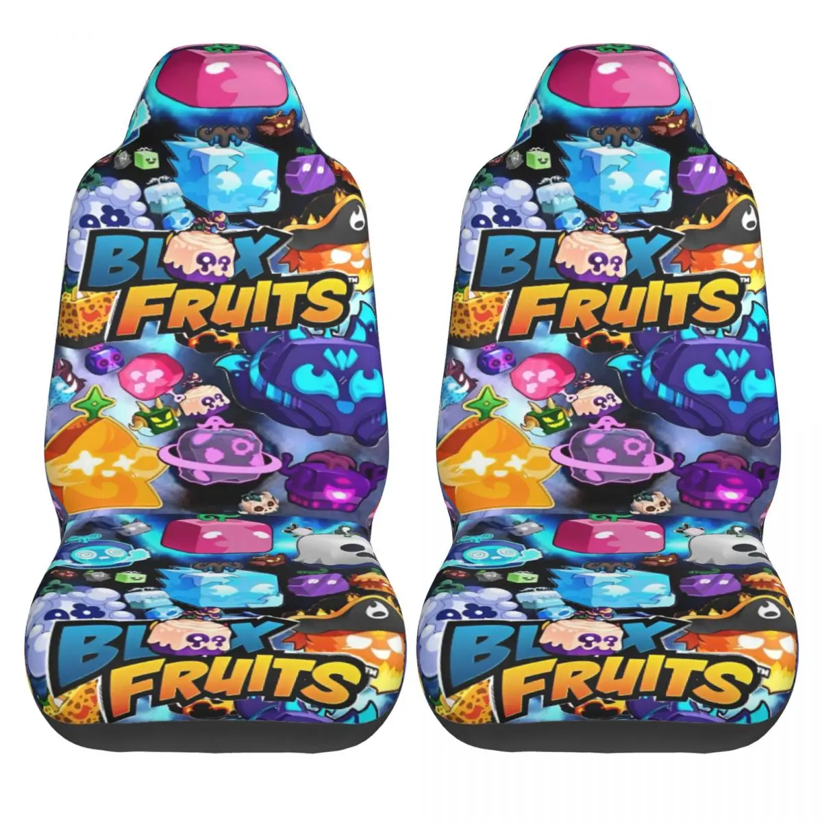 Blox Fruits Game Video غطاء مقعد السيارة غطاء مقعد قابل للتنفس 2 قطعة عالمي مناسب للشاحنات والسيارات وسيارات السيدان #2