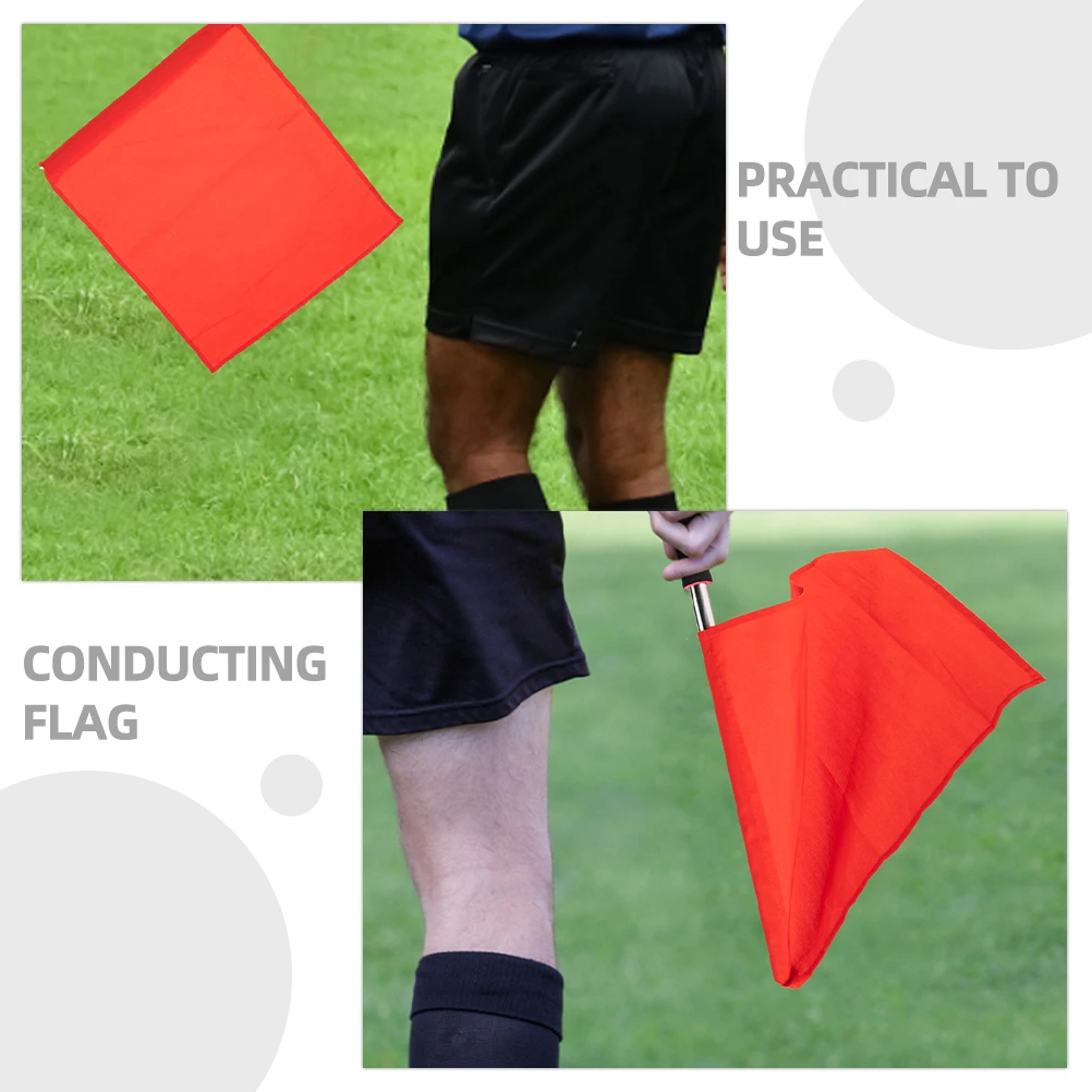 

5pcs Racing Conducting Sports Signal Referee Flags Anti-Slip Handle Durable Bright Color Warning Signal Team Sports