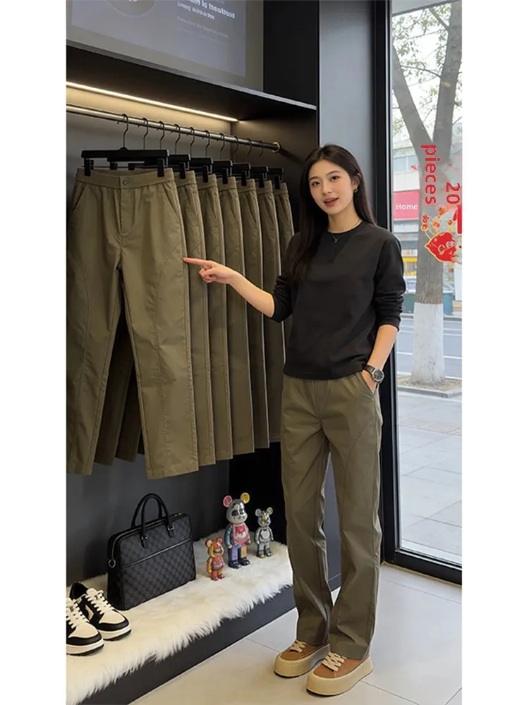Quick Dry Military Green American Style Cut Nylon Soft  Men's Summer Outdoor Sports Casual Straight Leg Pants