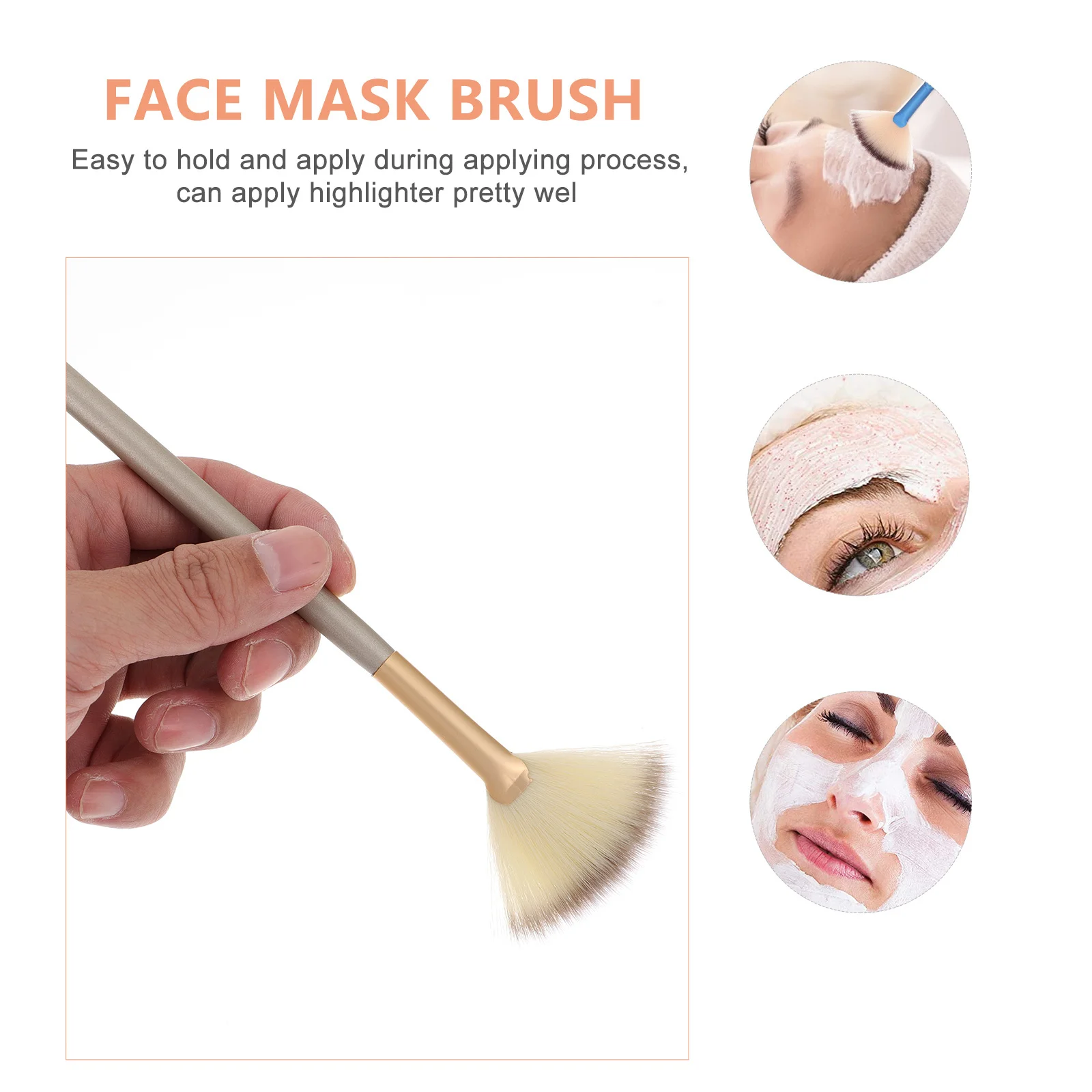 

4Pcs Fan Makeup Brushes for Face Mask Mud Skincare Products Application Easy Clean Beauty Tools Facial Mask Applicator Brush Set