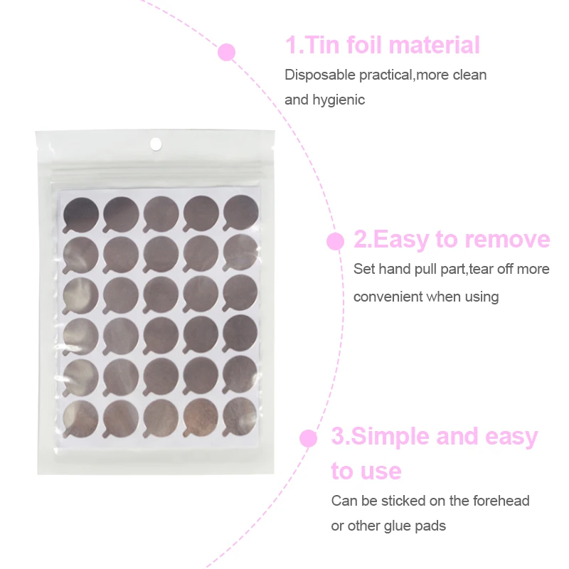 300-3000 pcs Tin Foil Glue Pads Eyelash Extension Stickers Glue Holder Pallet Paper Lashes Stickers Beauty MakeupTool wholesale