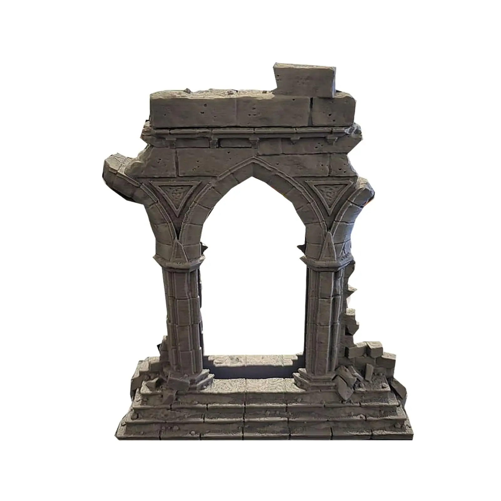 Ruined Gate Figurine Phone Stand 3D Printing Sculpture Accessory Decorative 15.5x6.3x18.2cm Desk Decoration