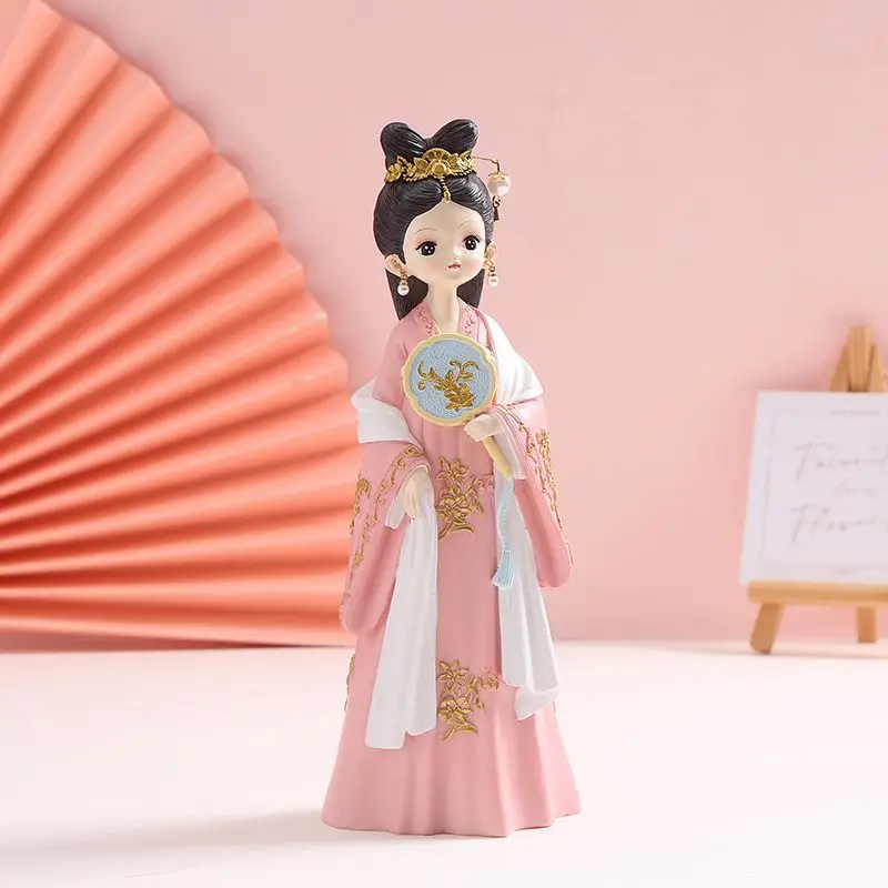 2026 New Chinese Ancient Resin Doll Decoration Home Desktop Doll Decoration Hand drawn Ancient Costume Female-Shaped Doll LI957