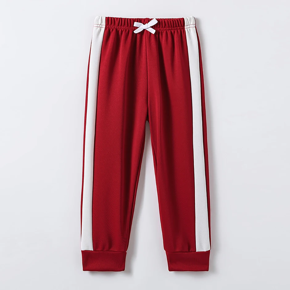1/3 Piece Autumn And Winter Thin Children's Solid Color Splicing Casual Sports Sweatpants For Boys And Girls Fashionable Pants image 5