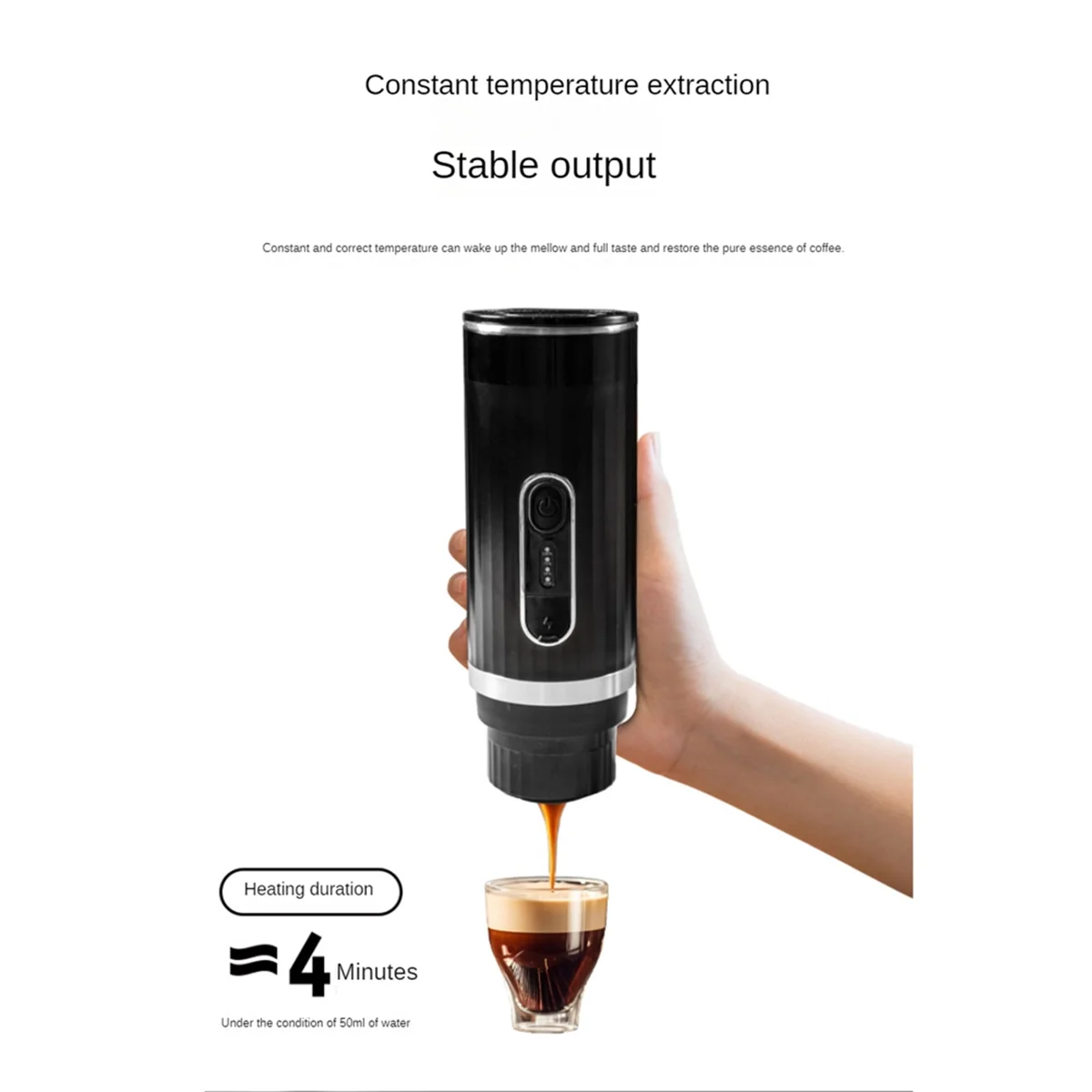 

Портативная кофеварка BISM, перезаряжаемая беспроводная нагревательная эспрессо-машина, автомобильный кофе, молотый кофе и эспрессо для путешествий