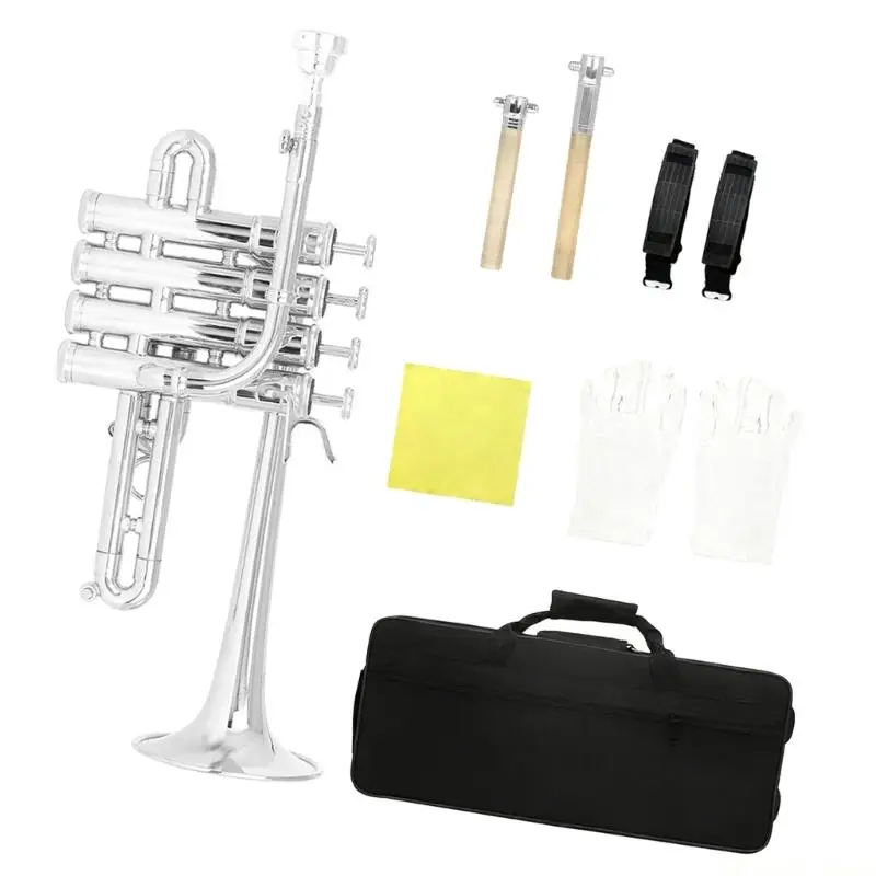 31BE Standard Trumpet with Mouthpiece Gloves Cleaning Cloth Students Trumpet Brass Trumpet Musical Instrument Enduring