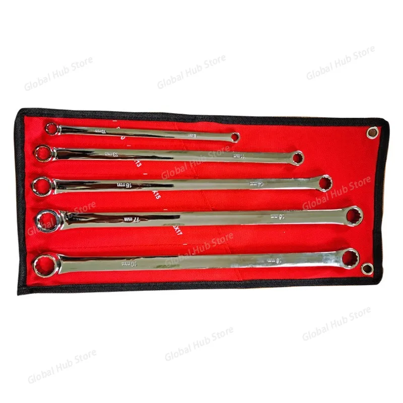 

5PCS Chrome Vanadium Steel Wheel Alignment Wrench Set - 8-19mm Extended Aviation Wrenches