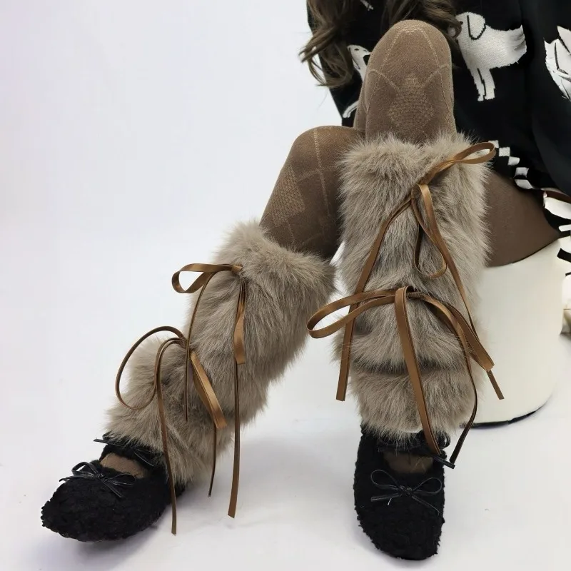 Kawaii Retro Gothic Lolita Leg Cover Female Y2K Harajuku Lace Knee‑Length Flare Leg Warmers Socks Trendy Boots Socks Chic