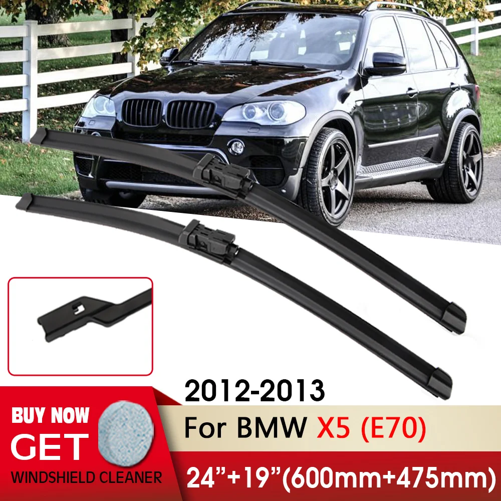 

Car Wiper Front Wiper Blades 24"+19" For BMW X5 (E70) 2012-2013 Fit Push Button Arm Front Windscreen Wipers Auto Accessories