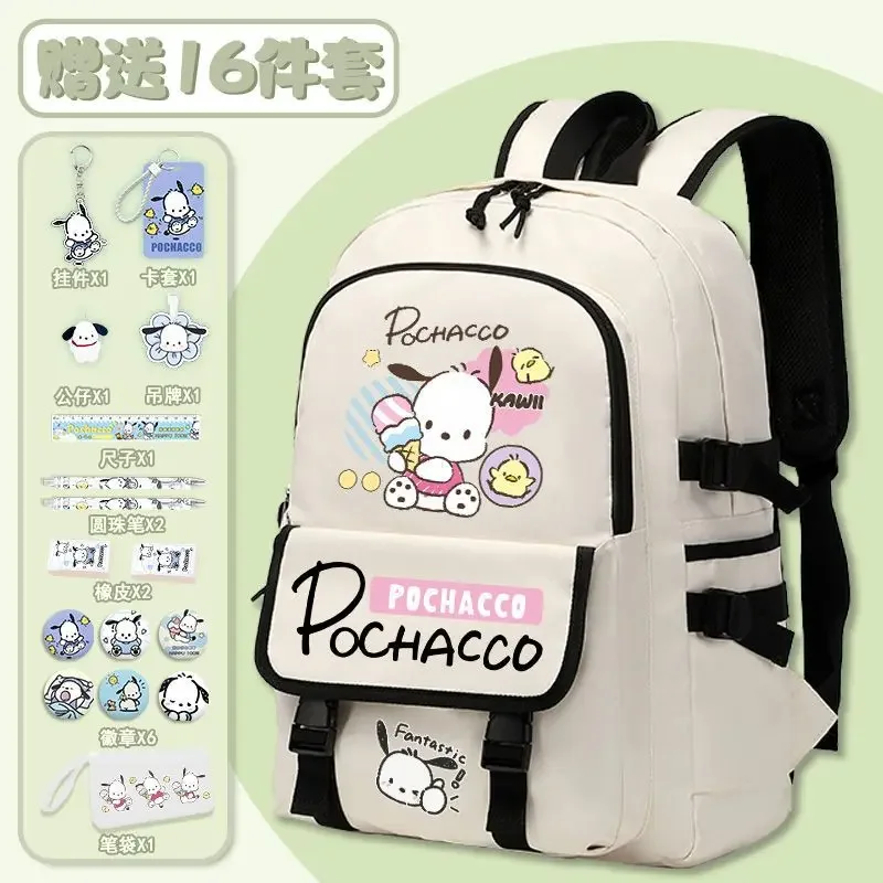 Sanrio mochila escolar de dibujos animados para niños, mochila impermeable de gran capacidad