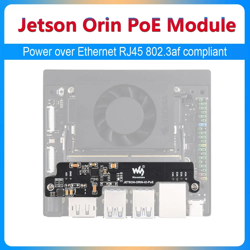 

NVIDIA Jetson Orin Nano/NX PoE Mini Expansion Board Power over Ethernet RJ45 supports IEEE 802.3af/at PoE